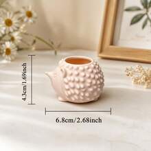 Hedgehog Shaped Creative Cotton Swab Cosmetic Storage Tube Desktop Makeup Table Bathroom Cotton Swab Toothpick Universal Storage Box Warm Healing Ornament - A - View 7