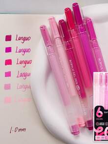Juego de bolígrafos de gel color rosa dulce, punta de 0.6/0.7/1.0mm, bolígrafos de gel de colores apilables de gran capacidad para colorear y dibujar para adultos. Regreso a la escuela - Multicolor - Ver 4