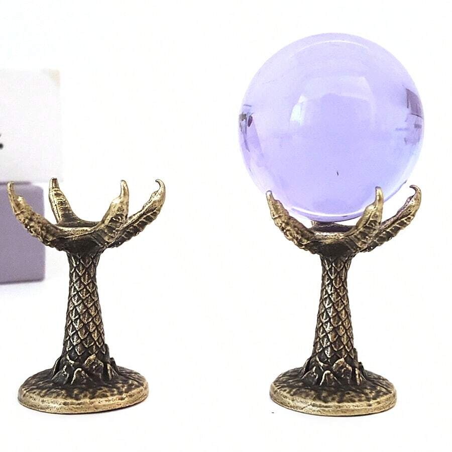 1pc Gothic Dragon Claw Crystal Ball Display Stand, Vintage Distressed Style, Spherical Ornament Base, Suitable For Crystal Collection And Home Aesthetic Decor, Gift For Fantasy And Dark Style Enthusiasts, Birthday Gift / Graduation Season Gift / Independence Day Gift / Wedding Season (Ball Not Included)