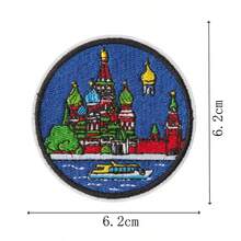 9件組世界著名地標旅行貼布組，圓形打卡紀念徽章，免縫熨燙DIY裝飾貼布，適用於夾克與背包 - 彩色 - 查看 12