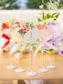 4/8/12pcs Reusable Wedding Table Number Card Holders, Suitable For Weddings, Parties And Events, Sturdy Table Stands And Memo Clips, Suitable For Photos And Notes - View 1