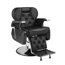 Salon Styling Chair For Hair Stylist, Heavy Duty Hydraulic Barber Chair With Adjustable Headrest & Reclining Back, Black Leather Hair Chair For Hair Stylist For Home & Professional Salon Chairs - Silver - View 6