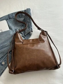 Vintage Large Capacity Korean Style Backpack New Crossbody Bag Fashion Versatile Commute Shoulder Tote Bag - Brown - View 9