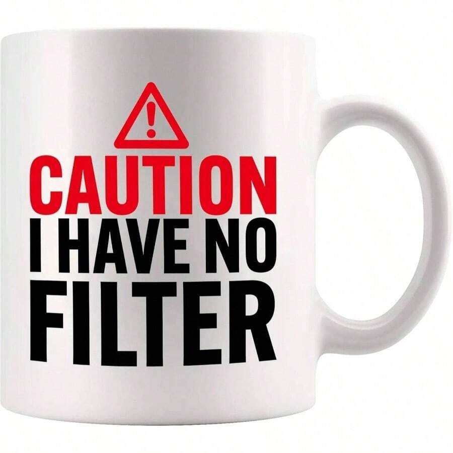 Caution I Have No Regalos sarcsticos para compaeros de trabajo, amigos, humor, sarcasmo, divertida taza de cermica, 11 onzas, color blanco - Blanco - Ver 1