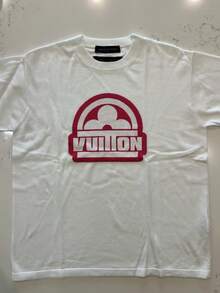 Pink Logo Knit Short Sleeve T-Shirt Size L - Style1 - View 1