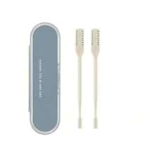 [12-Pack]Double-Sided Nose Hair Trimmer Set + Soft Cleaner | Stainless Steel & ABS | Pastel Colors (Deep Green, Sky Blue) | 360° Rotation, Battery-Free | Travel-Friendly For Men/Women - Nose Hair Knife - View 15