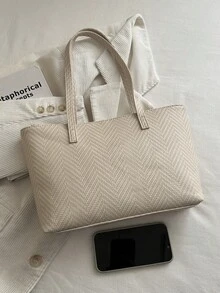 New Lightweight Luxury High-End Pattern Versatile Women's Shoulder Tote Bag - Khaki - View 8