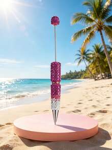1/20pcs Multicolor Sparkling Rhinestone Ballpoint Pen - DIY Beadable, Twistable, Comfortable Grip Tip - Colorful Gem Craft Kit For Creative Jewelry Making - Multicolor - View 18