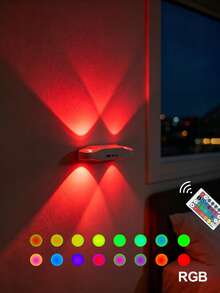 1pc 4LED Motion Sensor Night Light, Rechargeable Wireless Magnetic Wall Light, Wireless LED Stair Step Light - White Four-hole Cat's Eye Light - View 6