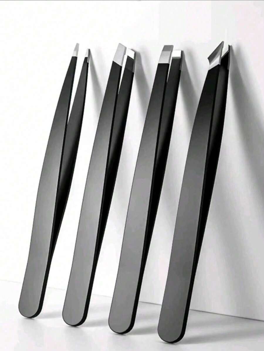 4pcs-1set Hair Removal Tweezers Professional Tweezers Set Mini Travel Tweezers Facial Hair Tweezers Eyebrow Shape Trimming Precision Tweezers Suitable For Sensitive Skin Tweezers