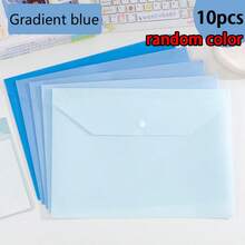 10 piezas/5 piezas Bolsas con Botón A4, Bolsas de Documentos de Plástico PP, Colores Frescos, Organizadores de Documentos Duraderos e Impermeables, Adecuados para Estudiantes y Uso de Oficina - Multicolor - Ver 13