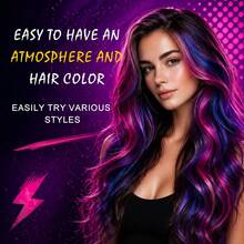 Ytruns Spray de Cor de Cabelo Temporário Metálico Mudança de Cor Instantânea Spray de Tinta de Cabelo Lavável Textura Metálica Brilhante Fórmula de Secagem Rápida Não Pegajosa Spray de Penteado de Cabelo Brilhante Cosplay Palco - Multicolorido - Visão 7