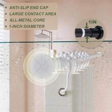 Spring Tension Shower Rod, 1 Inch Diameter31.5-72/80.3 Inch Adjustable Curtain Rod, No Tools Installation Metal Tension Rod For Bathroom And Closet Organizer - Black - View 5