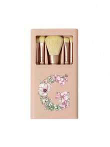 Portable Makeup Brush Set With Mirror, Printed With Dried Flower Pattern And A-Z Letters. This Is A Boxed Makeup Brush Set, A Multi-Functional Makeup Brush Set With Mirror Case, Including Mini Multi-Functional Makeup Brushes, Foundation Brush, Eyeshadow Brush. This Makeup Brush Storage Box Also Includes Brushes, Very Convenient And Practical, Ideal Gift For Girls, Portable Travel Accessory And Mother's Day Gift. - Multicolor - View 11