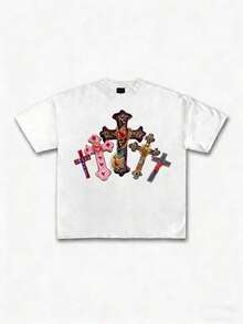 ART OF GOD ON DISPLAY, Custom Graphic Tees For Men - Men's Tees. Casual And Stylish Summer Short-Sleeve Tees Made Of 100% Cotton - 白色 6 - 查看 1