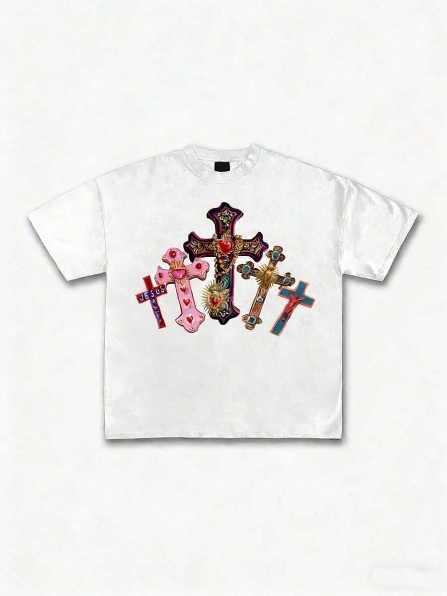 ART OF GOD ON DISPLAY, Custom Graphic Tees For Men - Men's Tees. Casual And Stylish Summer Short-Sleeve Tees Made Of 100% Cotton - 白色 6 - 查看 1