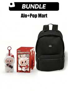 Alo+Pop Mart ALO Stow 女款戶外輕量後背包 & The Monsters 系列乙烯基臉盲盒超值組合套裝，100%正品，盲盒，收藏級人偶，乙烯基人偶，適合兒童與收藏家的完美禮物，度假日禮物（盲盒內部材質：乙烯基，非絨毛填充） - 彩色 - 查看 1