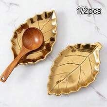 1/2pcs Ceramic Stove Spoon Rest, Cute Green Leaf Shaped Spoon Holder/Rack, Suitable For Kitchen Countertop, Farmhouse Style Decor, Leaf Shaped Spatula Rack, Utensil Holder, Mother's Day, Thanksgiving, Christmas Gift - Multicolor - View 11