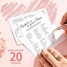 Bridal Shower Game - What's In Your Purse, Wedding Party Game, Cardstock, Minimalist - Bridal Shower - View 7