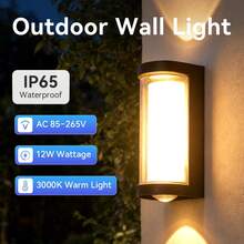 CANMEIJIA Modern LED Wall Light, Indoor Wall Light, Outdoor Wall Light, White Light 6500K/Warm Light 3000K, AC85-265, Hardwired Installation, Suitable For Garden, Balcony, Stairs, Garage, Yard, Villa - LED Wall Light - View 2