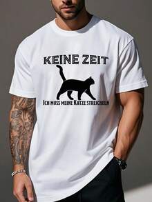 Camiseta de manga corta con humor alemán - Talla, negra, con textura plisada, informal para hombre, lavable aáquina, diseño divertido de verano, camiseta graciosa, talla - Negro - Ver 6