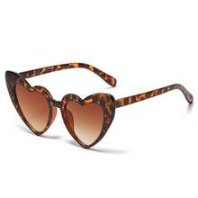 1 Pair Women's Heart-Shaped Leopard Print Fashion Fashion Glasses, Suitable For Daily Use - 90182 Gold Frame Tea - View 3