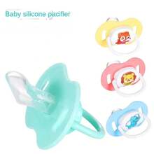 Silicone Pacifier For Newborn Babies, Teething Chew Toy, Flat Pacifier To Relieve Teething Discomfort. - Flat Pink - View 3