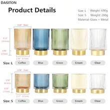 DAITON Makeup  hoder OrganizerCryta Cometic Makeup  Ga e torage Hoder Vintage Make Up  Cup Pen Penci Hoder triped vae Cear + - Claro - Ver 7