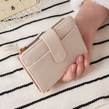 Korean Style Zipper Wallet With Multiple Card Slots, Envelope Wallet, Women's Minimalist Bi-Fold Wallet - Multicolor - View 11