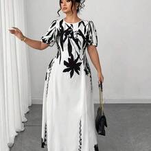 dagjydgfyja  Vestido midi de línea A con cintura ceñida, elegante y favorecedora para mujer talla grande, ideal para uso diario y para ir al trabajo - Azul marino - Ver 8