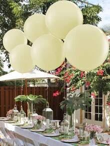 Globos Gigantes Amarillo Pastel 36 Pulgadas - 2/4/6/8 Piezas Globos Jumbo Amarillos Grandes Redondos Globos de Látex Amarillo Claro para Decoraciones de Cumpleaños, Despedida de Soltera, Boda, Fiesta de Girasoles - maca amarilla - Ver 5