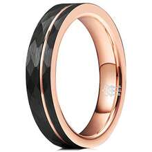 Men Wedding Rings - สีดำและสีโรสโกลด์ขนาด 4 มม. - ดู 9