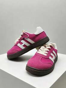 Children's Shoes, New Spring/Autumn Red Board Shoes For Girls, Sports Training Shoes For Boys, Casual Shoes For Older Kids, Random Sole Color Delivery - Hot Pink - View 6