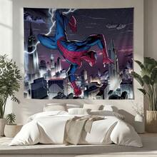 2pcs Marvel Spider-Man Far From Home Tapestry Superhero Red And Black Suit Wall Hanging Movie Theme Living Room Background Anime Bedside Wall Decor Media Room Game Room Tapestry Geek Fan Aesthetic Room Decoration Party Photography Backdrop - A - Xem 3