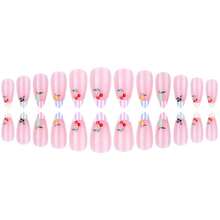 Wearable Manicure Pieces French Nude Striped Orange Fruit Style Fake Nails - 穿著盔甲時自由 - 查看 7