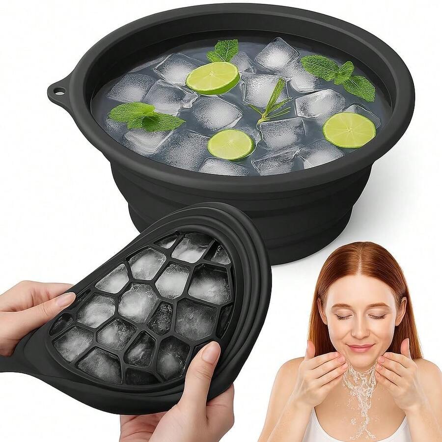 Silicone Foldable Ice Face Basin Ice Cube Mold, Suitable As A Gift For Family - Multicolor - View 1