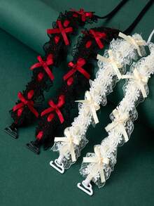 Concise Version: Lace Bra Straps With Bow | Summer Floral Shoulder Straps | Anti-Slip Invisible Bra Accessories - Multicolor - View 3