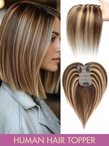7x11cm Women's Real Human Hair Clip-In Side Bangs Straight Hair Extensions, Elegant Style, Multiple Colors Available, Adds Volume And Length To Sparse Hair, Clip Fixation, Realistic Scalp Effect - Multicolor - View 26