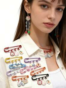 10/20/30/50/100/Pcs 50mm Multi-Color Safety Pin Brooch - DIY Jewelry Making Blank Base & Accessories, Brooch Pin, DIY Supplies - Multicolor - View 3