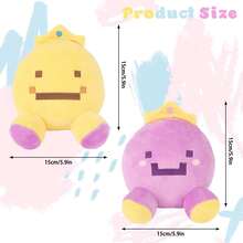 BIUBLIULAND 7 Inch Cute Purple & Yellow Round Plush Doll With Crown, Soft Cartoon Plush Doll, Suitable As Gift For Children And Adults - Multicolor - View 5