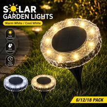 18 Pack 4.72INCH, Solar Ground Lights Outdoor, Waterproof, 8 LED Solar Powered In Ground Disk Light For Driveway Walkway Pathway Lawn Patio Yard Outside Garden Decor(Warm White/ Cool White) - 18個裝 - 查看 6