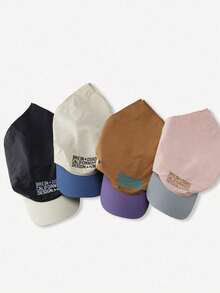 1pc Unisex Quick-Dry Colorblock Letter Embroidered Baseball Cap, Multi-Functional Neck Guard Headband, Outdoor UV Protection, Suitable For Hiking - Multicolor - View 6
