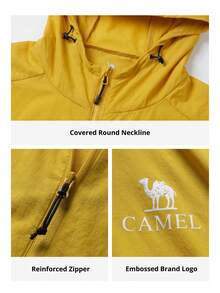 CAMEL CROWN Men's Outdoor Windbreaker Jacket, UV Protection, Waterproof, Breathable, Moisture-Wicking. Suitable For Spring And Summer. Unisex Design. - Mustard Yellow - View 4