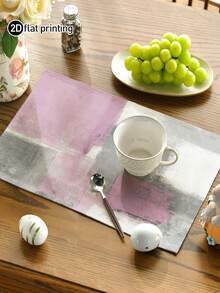 4pcs/6pcs Abstract Geometric Pattern Placemats, 12x18 Inch Rectangular Table Mats, Machine Washable, Woven Yellow & Grey Table Decor, Suitable For Dining Room, Home, Kitchen, Banquet, Cafe - Lilac Purple - View 3