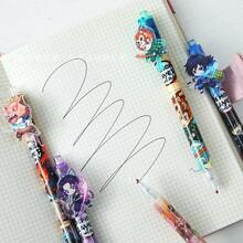 3pcs Themed Gel Pens With Acrylic Decorative Topper Black Ink Fine Point 0.5mm Click Pens For Students Writing Journal Gift Set - Multicolor - View 3