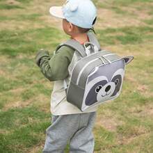 Beinuosen 1pc Boys Girls Capybara, Raccoon, Red Panda PU Fabric With Anti-Lost Rope Children's Backpack Zipper Closure Cute Animal Series Backpack Suitable For Daily Outings And School Use - Multicolor - View 11