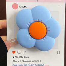 1組卡通Ins風3D矽膠韓式花朵Magsafe磁吸手機支架，伸縮可折疊便攜式桌面強吸附，相容磁吸手機殼，送給朋友與家人的禮物，桌面追劇支架，便攜式 - 彩色 - 查看 5