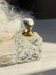 1 pieza Botella de perfume recargable de cristal transparente, botella de fragancia portátil y pequeña para aceites esenciales - transparente - Ver 9
