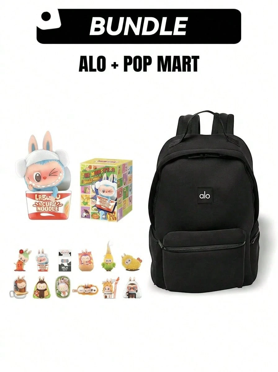 Alo+Pop Mart ALO Stow 女款戶外輕量背包 & The Monsters Wacky Mart 系列公仔密封盒超值組合組,100%正品,盲盒,收藏公仔,神秘盒,適合兒童與收藏家的完美禮物,度假日禮物(盲盒內部材質:乙烯基,非絨毛填充) - 彩色 - 查看 1