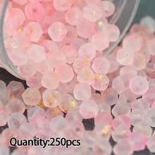 250 Stück 4mm bunte matte Kristallglasperlen, facettierte mattierte Goldpulver Doppelloch spitz zulaufende lose Perlen, handgefertigte Perlen DIY Materialien Armband Halskette Zubehör - DIY matte Kristallglasperlen - Übersicht 15